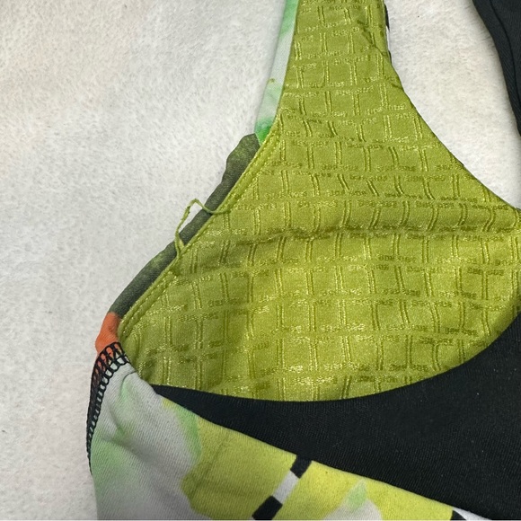 Trina Turk Recreation Floral Striped Keyhole Racerback Sports Bra Size XS - Picture 5 of 9